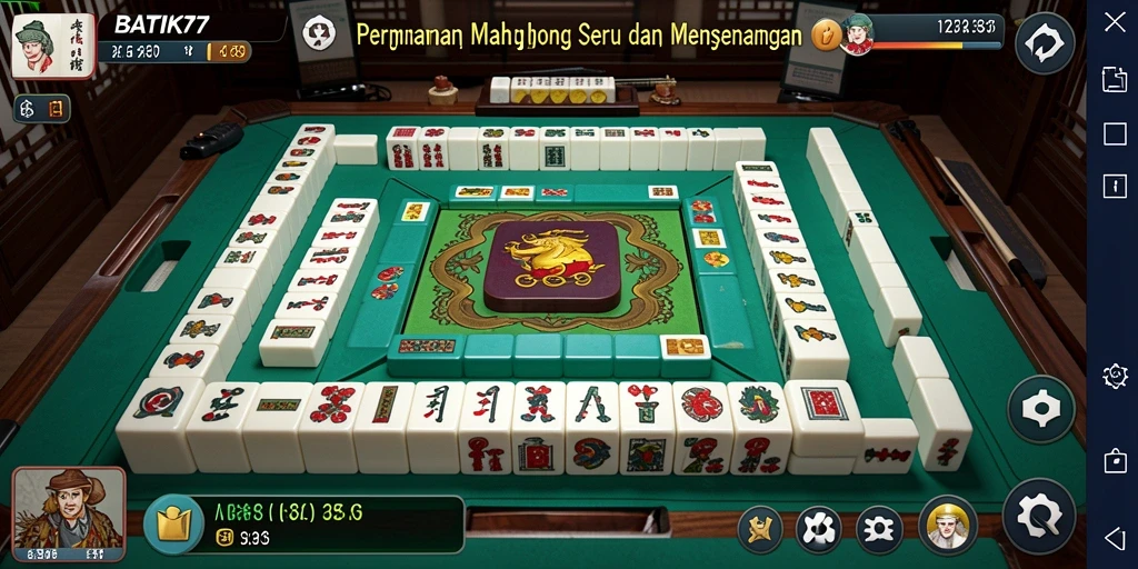 Screenshot utama gameplay menampilkan serunya permainan Mahjong.
