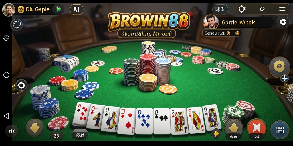 Tampilan gameplay Gaple yang seru dan menarik.
