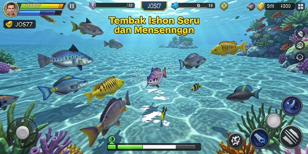 Tangkapan layar gameplay JOS77 dengan aksi tembak ikan yang seru.
