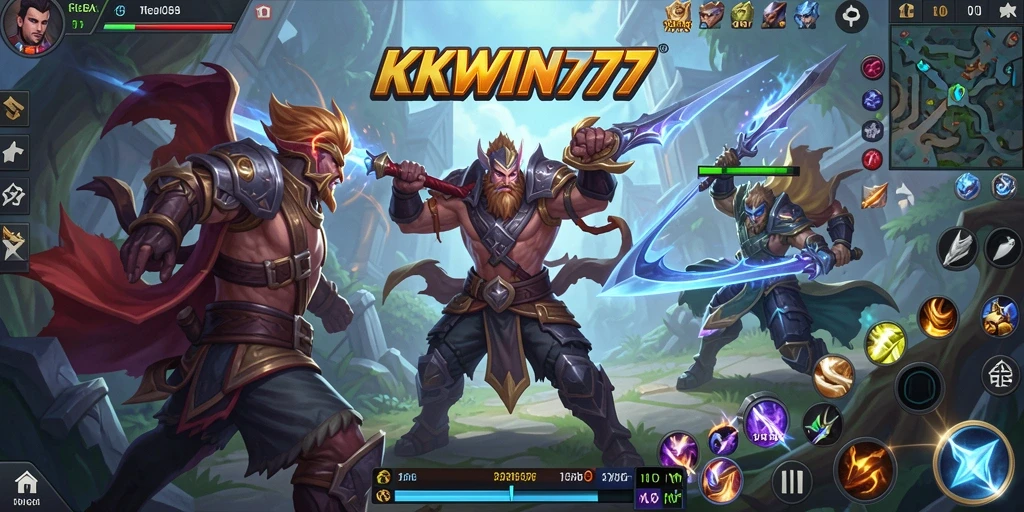 Tampilan gameplay seru dalam KKWIN777 dengan pertarungan tim.